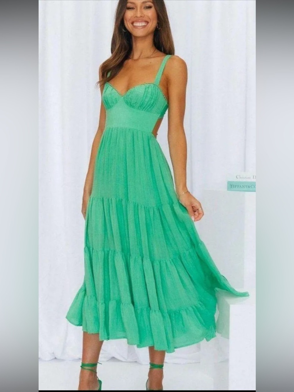 Hello Molly Freshly Green Brewed Midi Dress